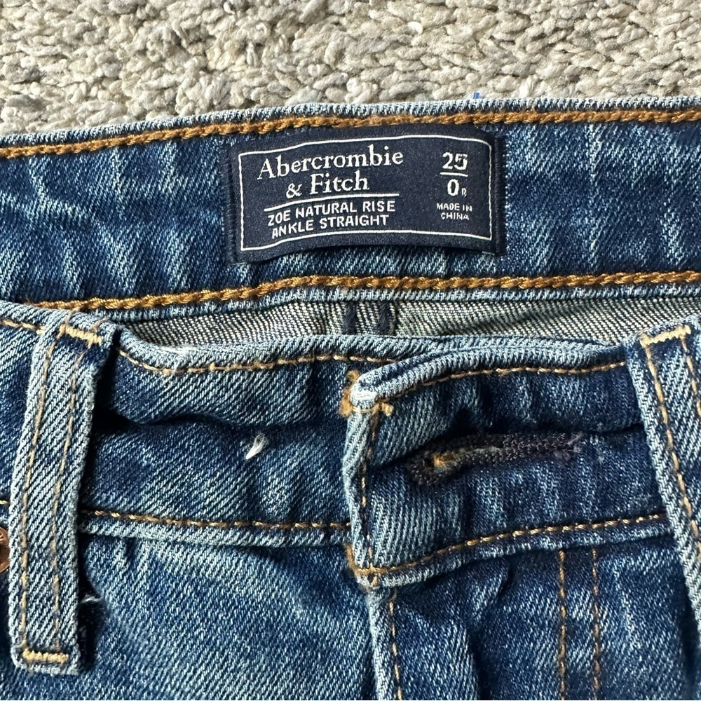 Abercrombie & Fitch Zoe Natural Rise Ankle Straight Jeans 25 0 high waist 90’s - Picture 5 of 8